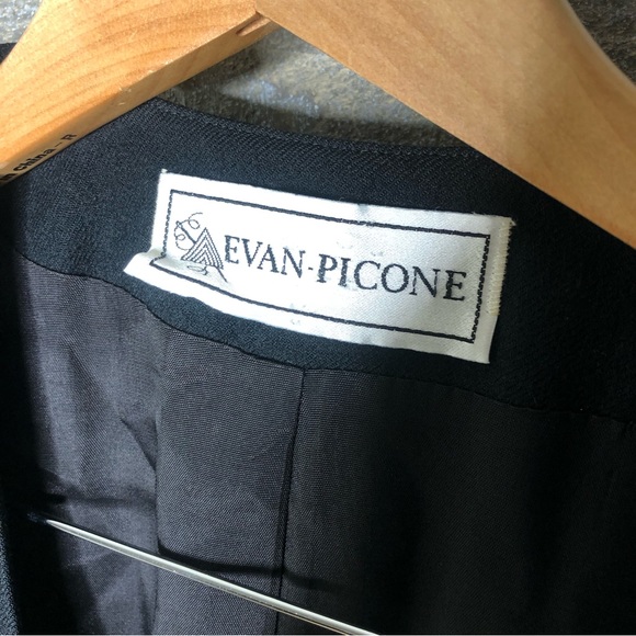 Evan Picone 100% worsted wool black button up blazer jacket size 10 - Picture 4 of 4
